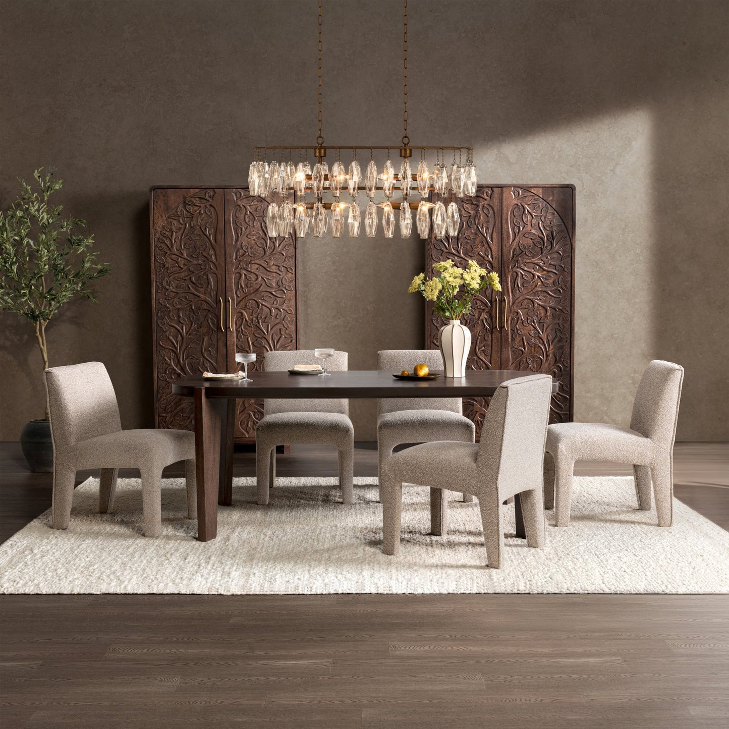 Albero Dining Table Bark Brown
