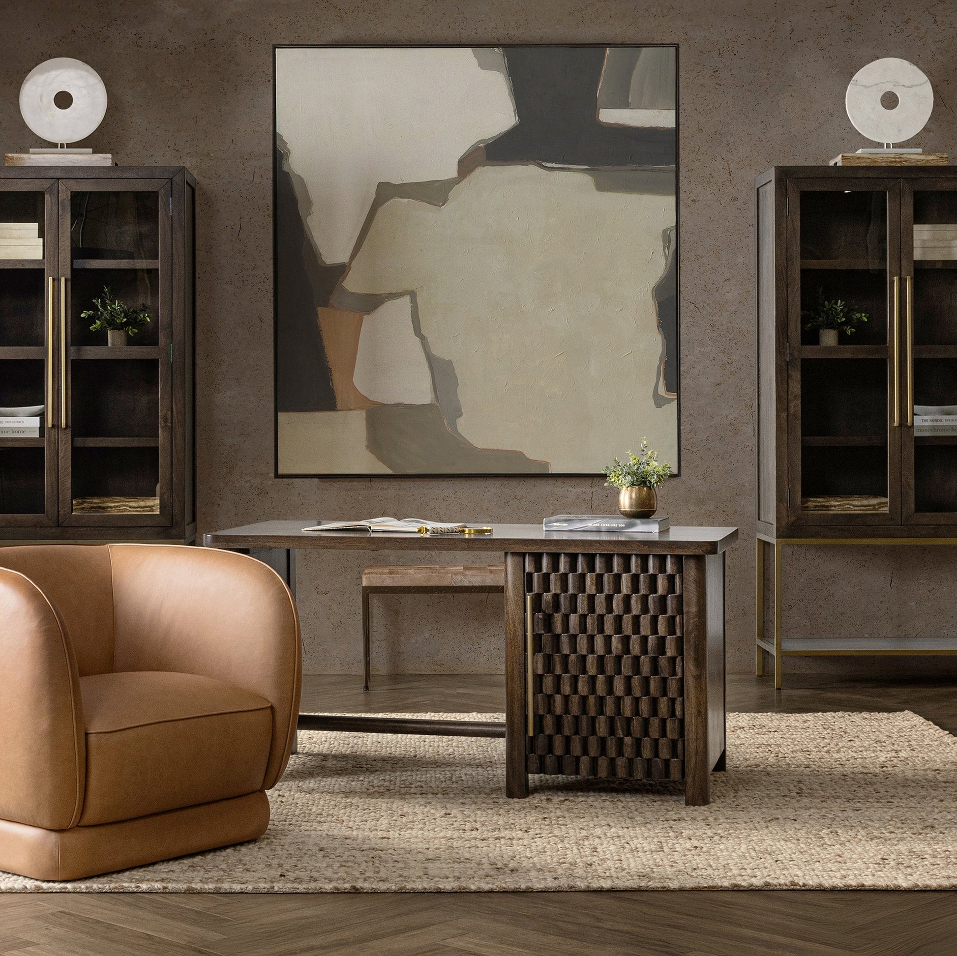 Bark Brown Mango Wood Desk Norwood Desk Collection