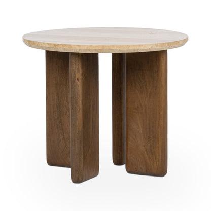 Tan Travertine Accent & End Table Idella End Table Collection