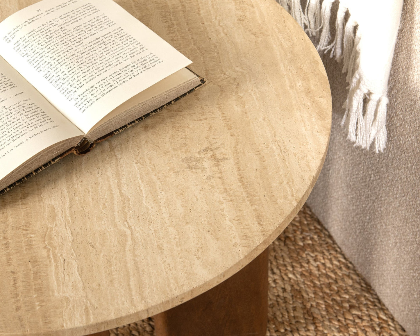 Tan Travertine Accent & End Table Idella End Table Collection