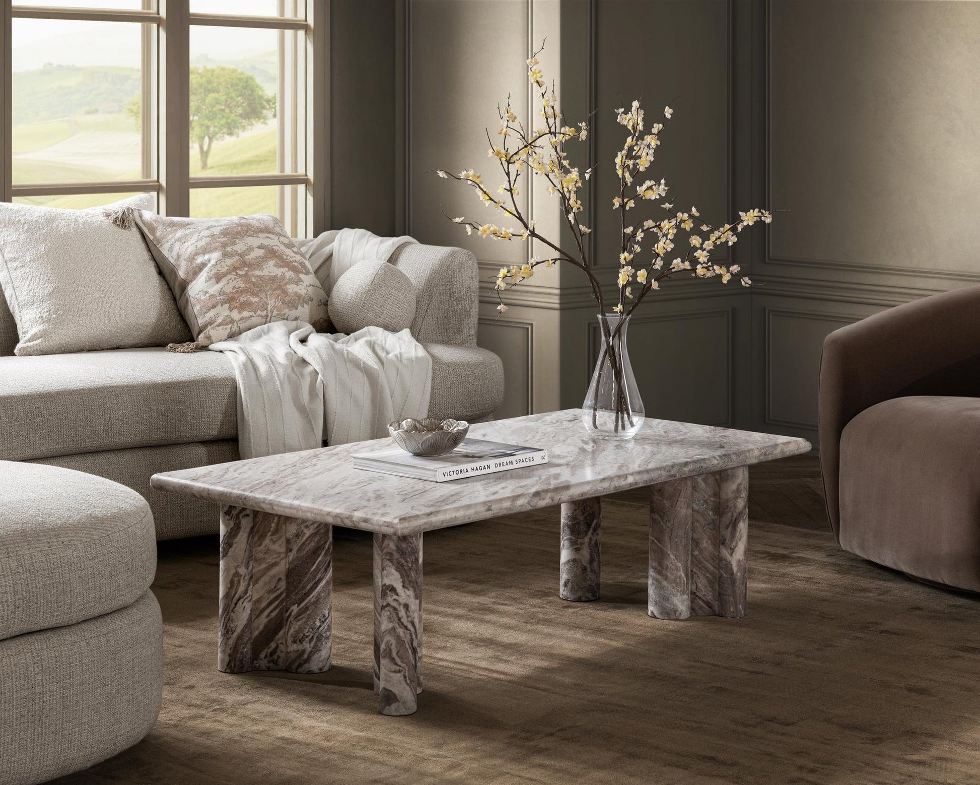Rusty Gray Marble Coffee Table Bowman Coffee Table Collection