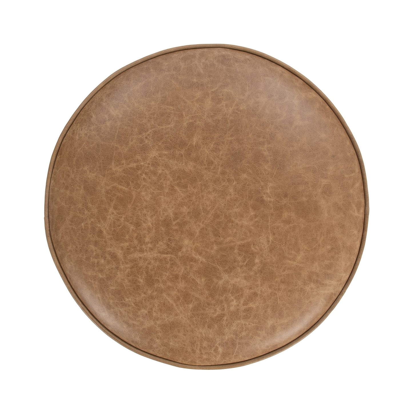 Sedona Brown Top Grain Leather Ottomans & Stool Clair Round Ottoman Collection