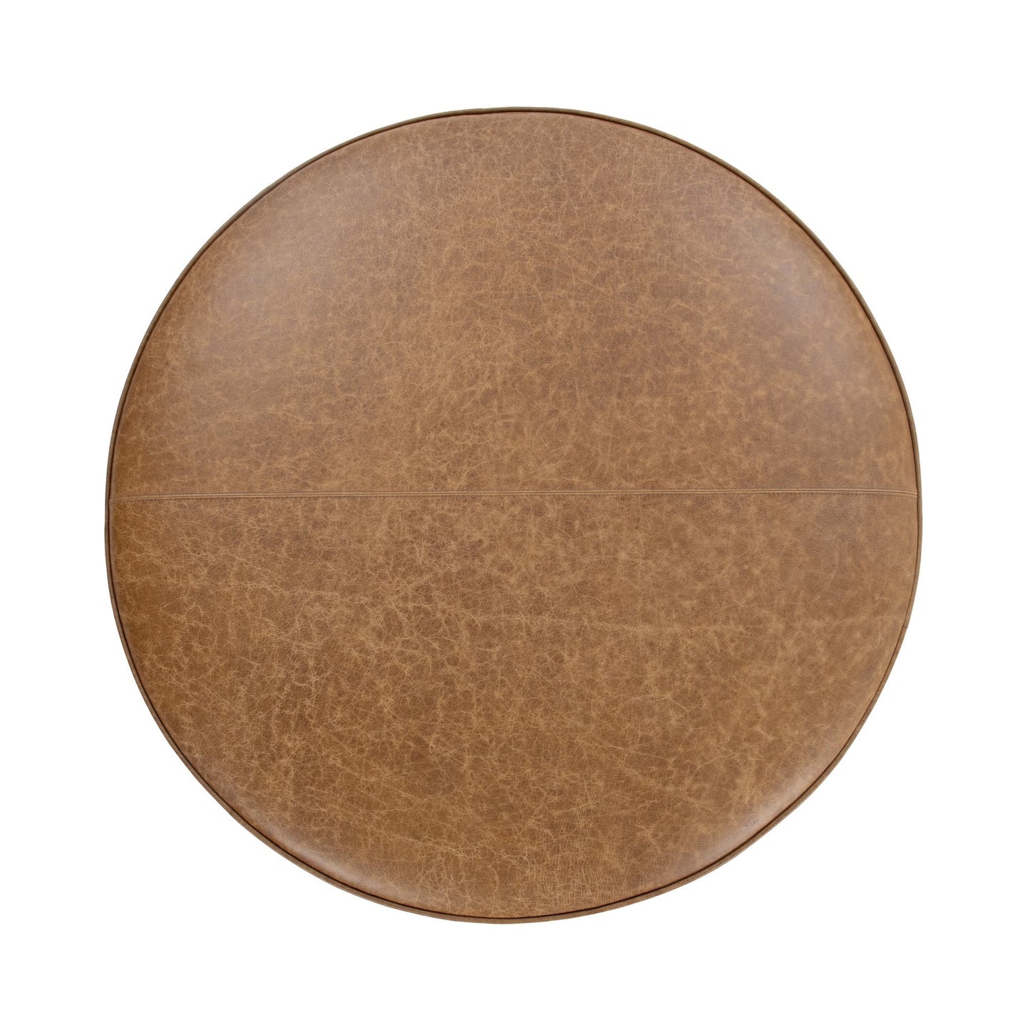 Sedona Brown Top Grain Leather Ottomans & Stool Clair Round Ottoman Collection