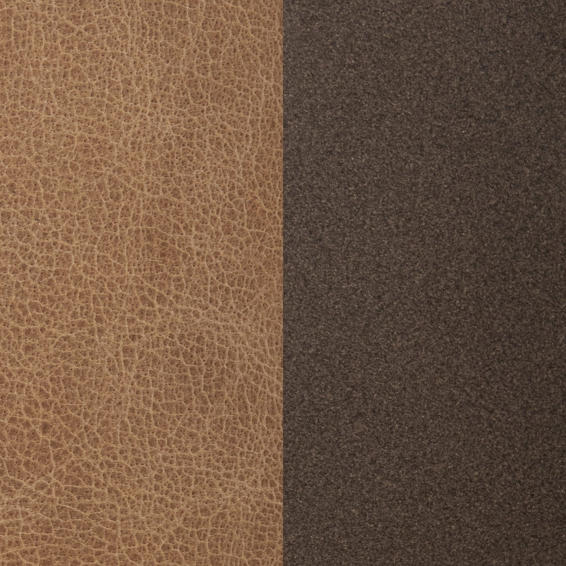Sedona Brown Top Grain Leather Ottomans & Stool Clair Round Ottoman Collection