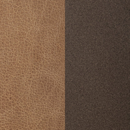 Sedona Brown Top Grain Leather Ottomans & Stool Clair Round Ottoman Collection