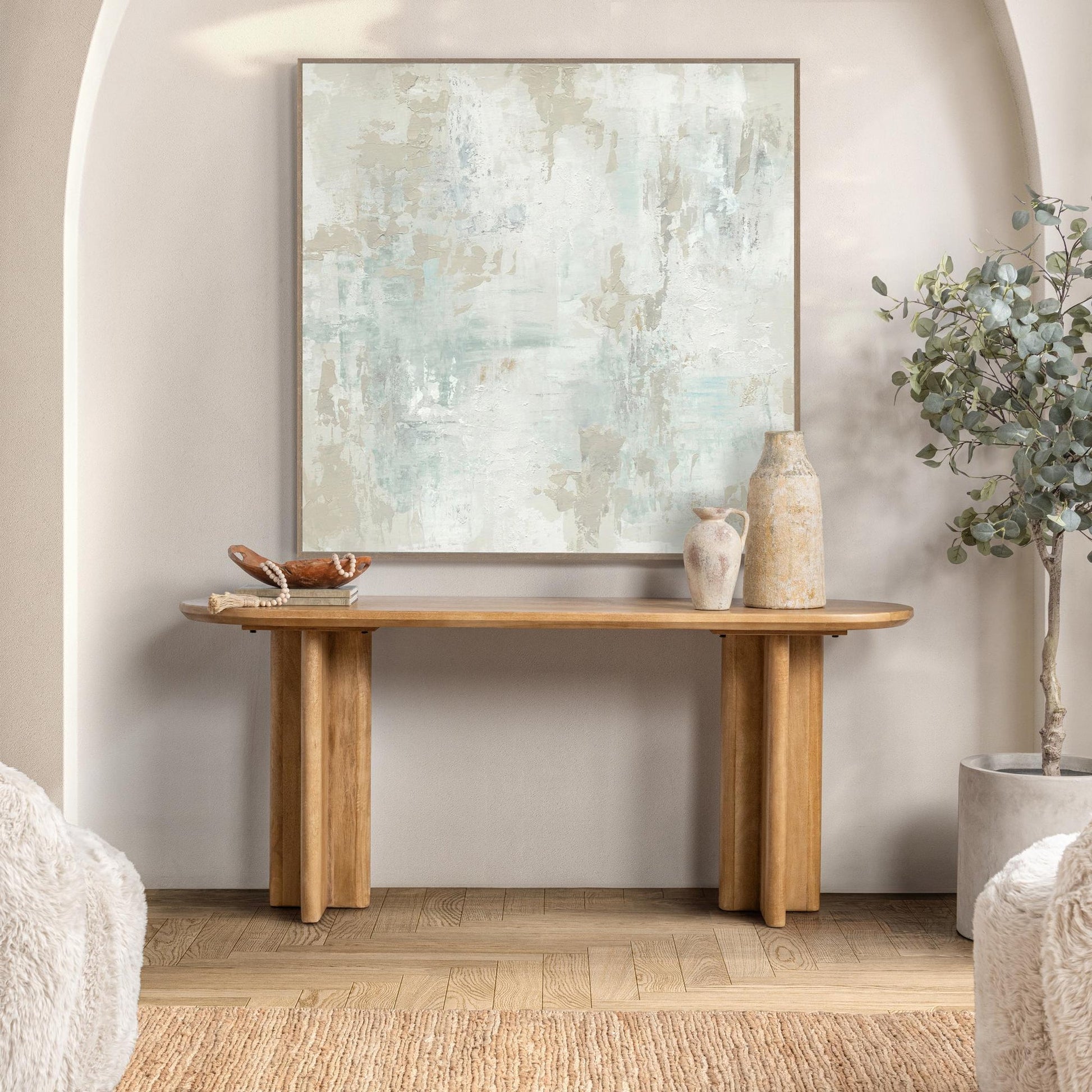 Natural Maple Mango Wood Console Table Montengo Console Table Collection