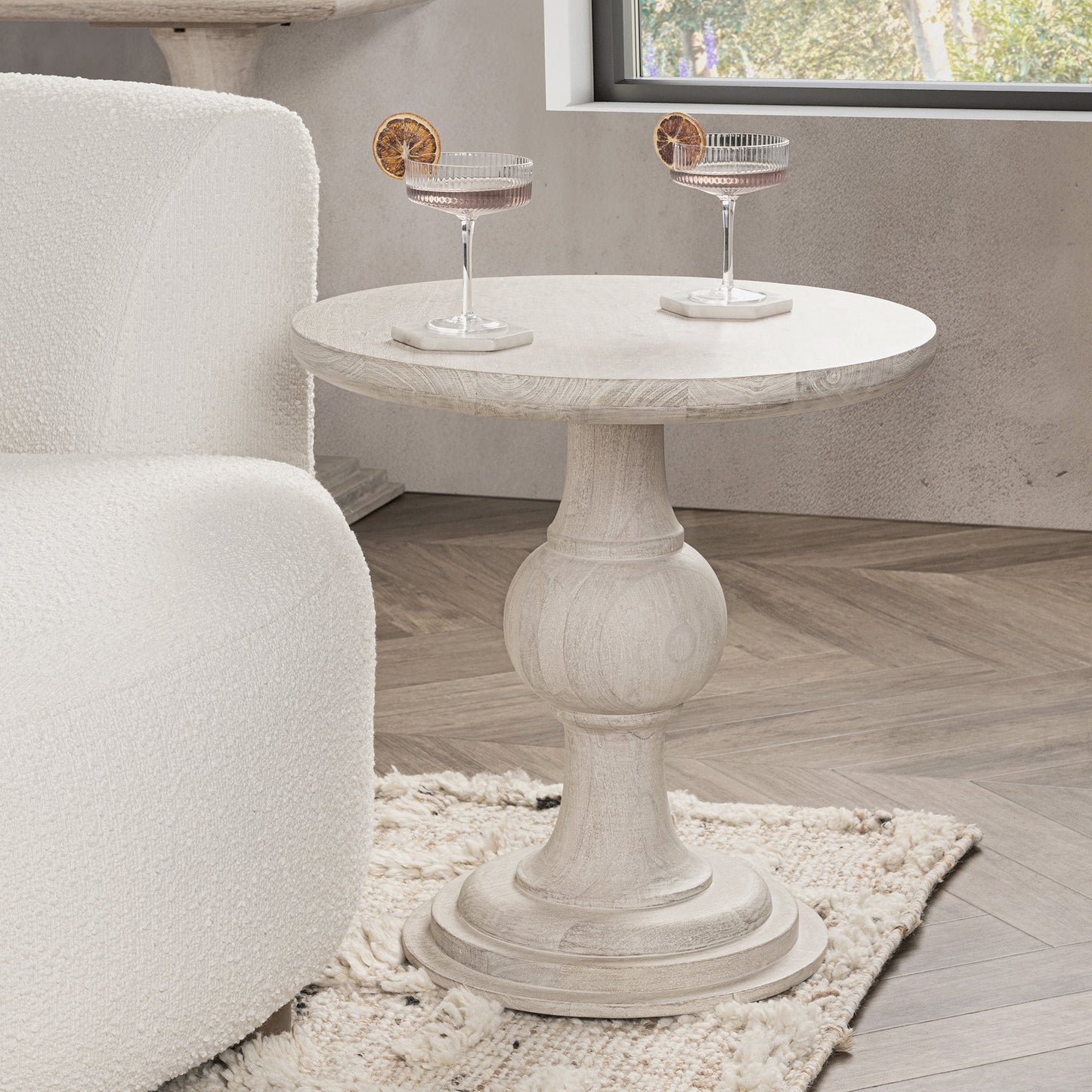 Creamwood Mango Wood Accent & End Table Hera End Table Collection