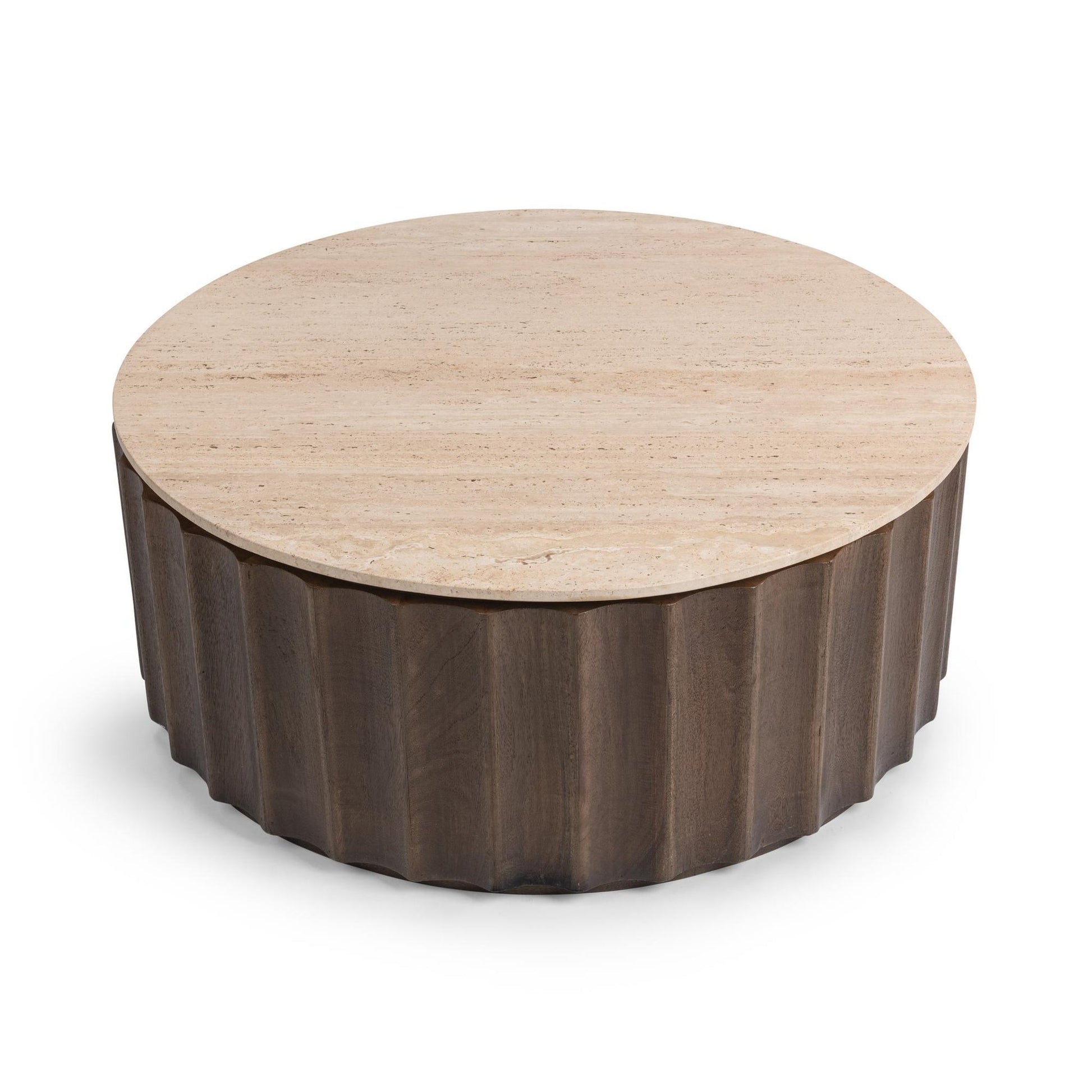 Cocoa Brown Travertine Coffee Table Baylee Coffee Table Collection