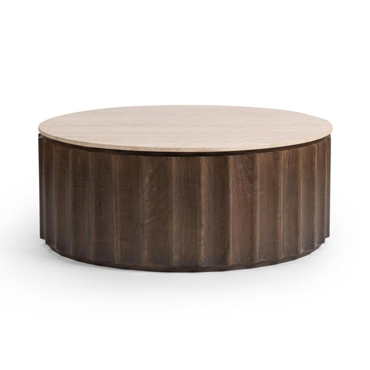 Cocoa Brown Travertine Coffee Table Baylee Coffee Table Collection