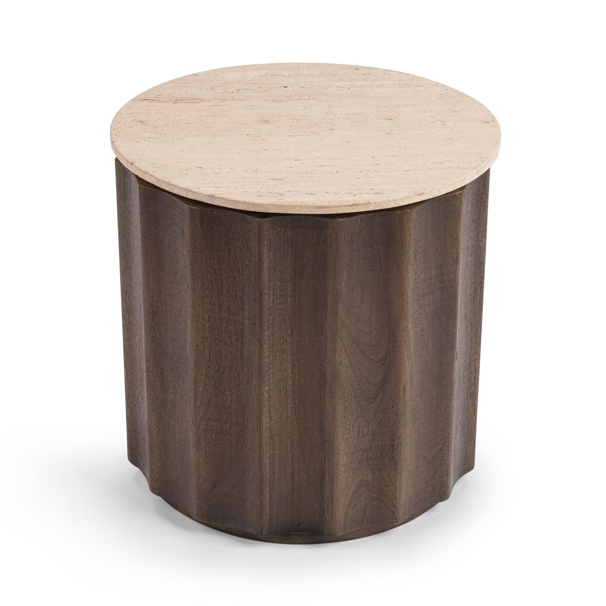 Cocoa Brown Travertine Accent & End Table Baylee End Table Collection