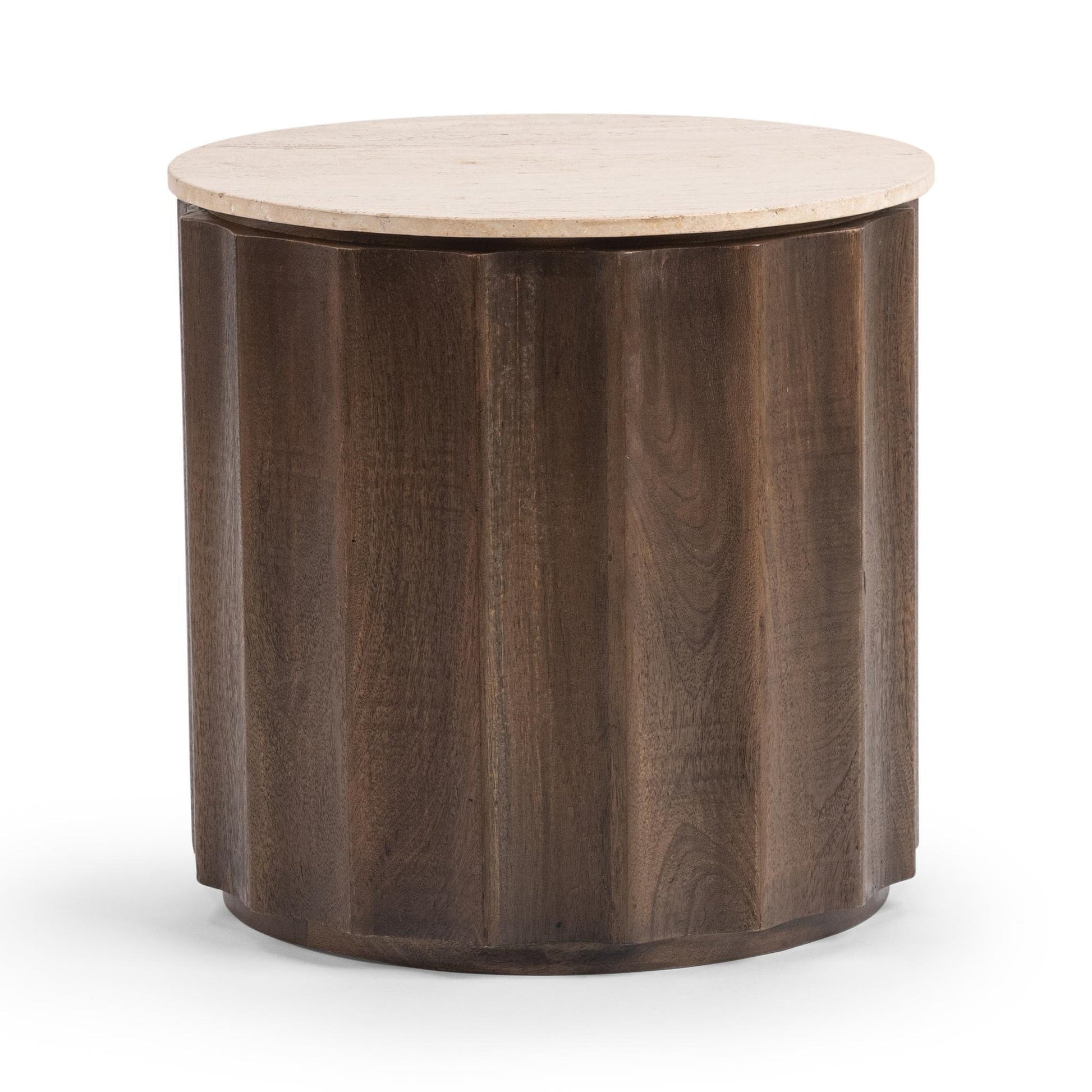 Cocoa Brown Travertine Accent & End Table Baylee End Table Collection