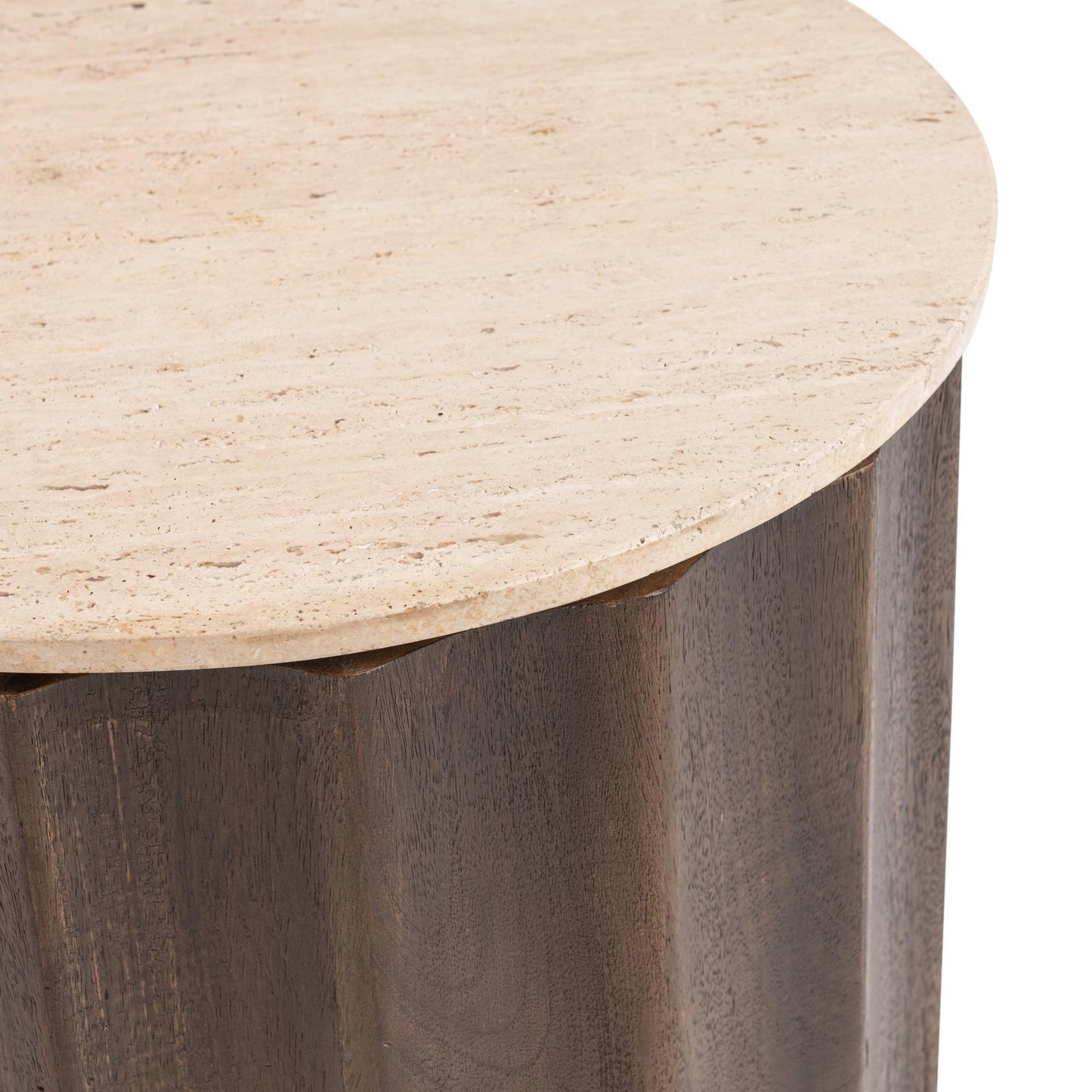 Cocoa Brown Travertine Accent & End Table Baylee End Table Collection