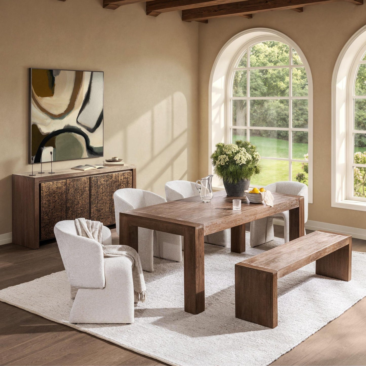 Toasted Chestnut Mango Wood Dining Table Glendale Dining Table Collection