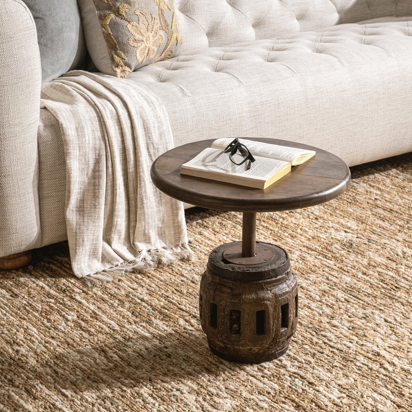 Natural Reclaimed Wood Accent & End Table Amira Accent Table Small Collection
