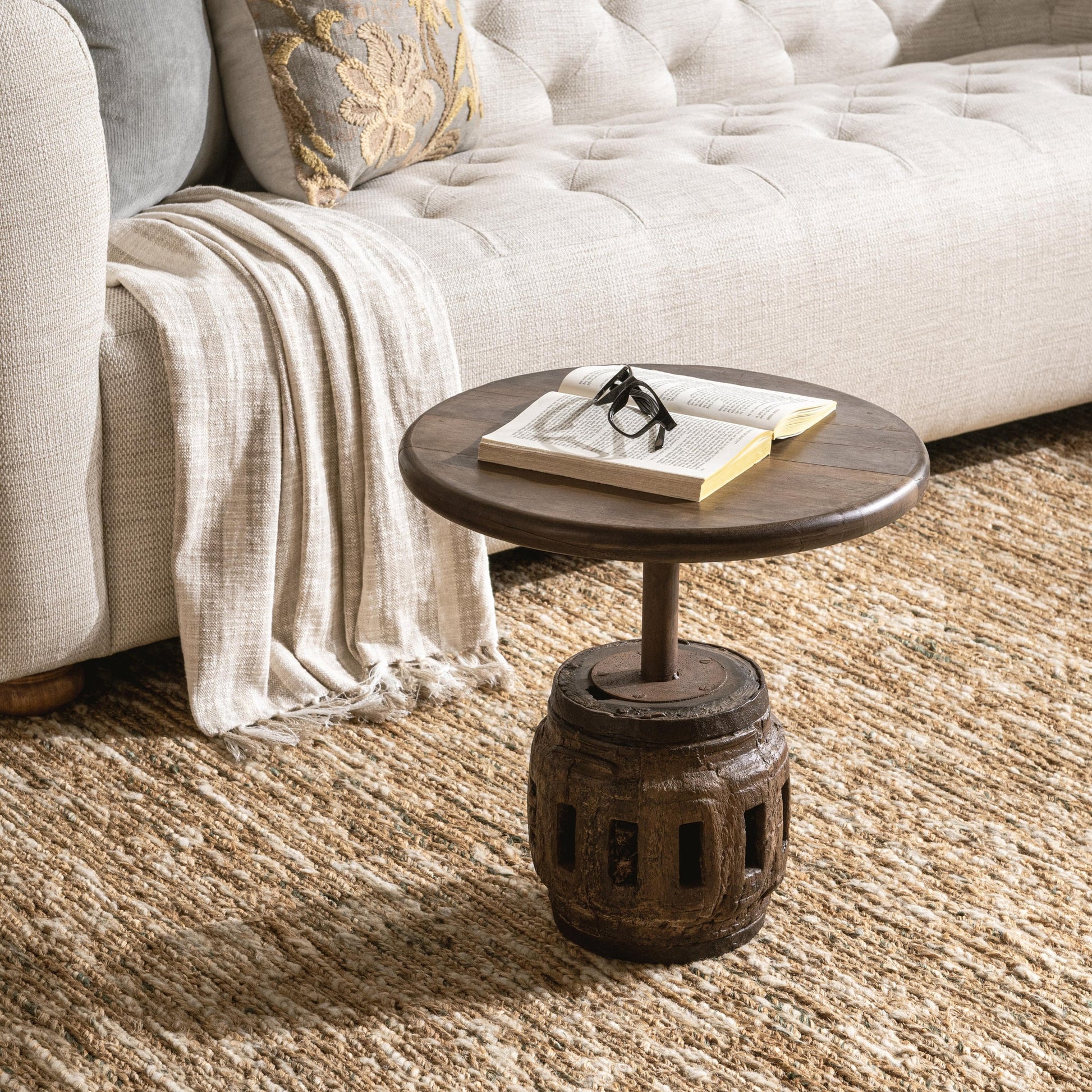 Natural Reclaimed Wood Accent & End Table Amira Accent Table Small Collection
