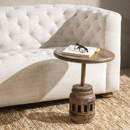 Natural Reclaimed Wood Accent & End Table Amira Accent Table Medium Collection