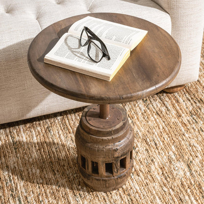 Natural Reclaimed Wood Accent & End Table Amira Accent Table Medium Collection