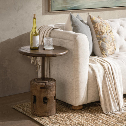 Natural Reclaimed Wood Accent & End Table Amira Accent Table Large Collection