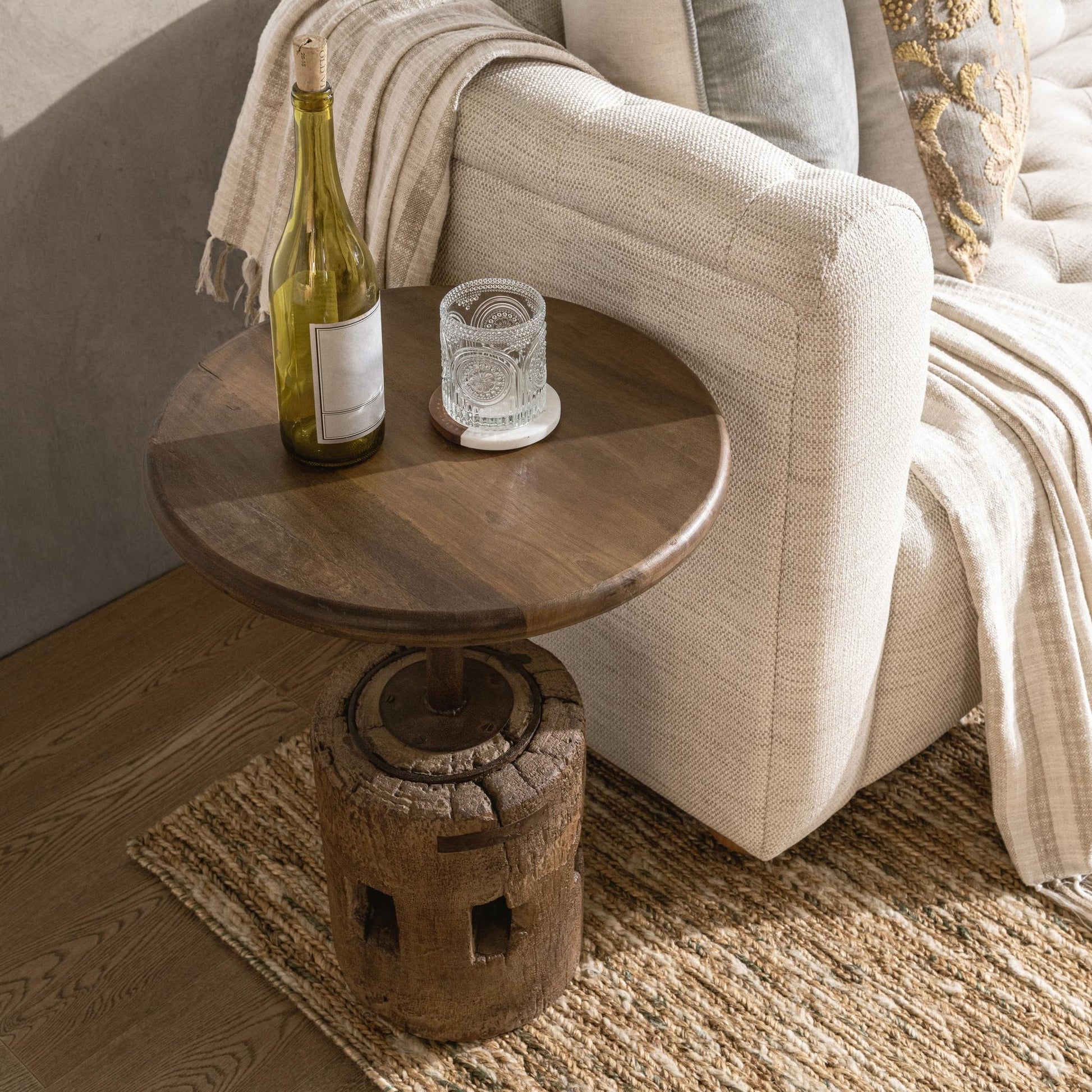 Natural Reclaimed Wood Accent & End Table Amira Accent Table Large Collection