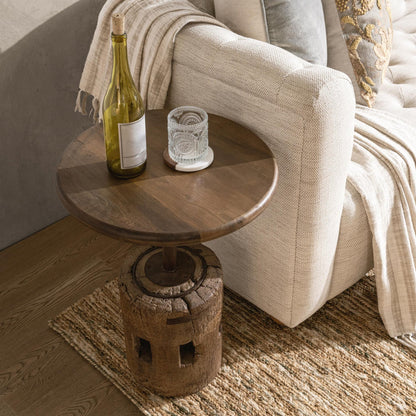 Natural Reclaimed Wood Accent & End Table Amira Accent Table Large Collection