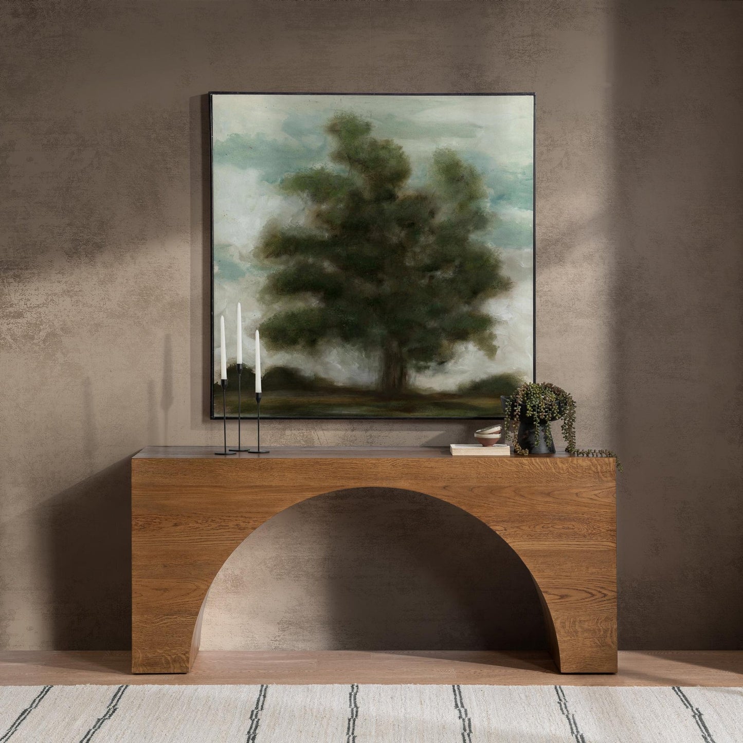 Canyon Dusk Oak Veneer Console Table Hellen Console Table Collection