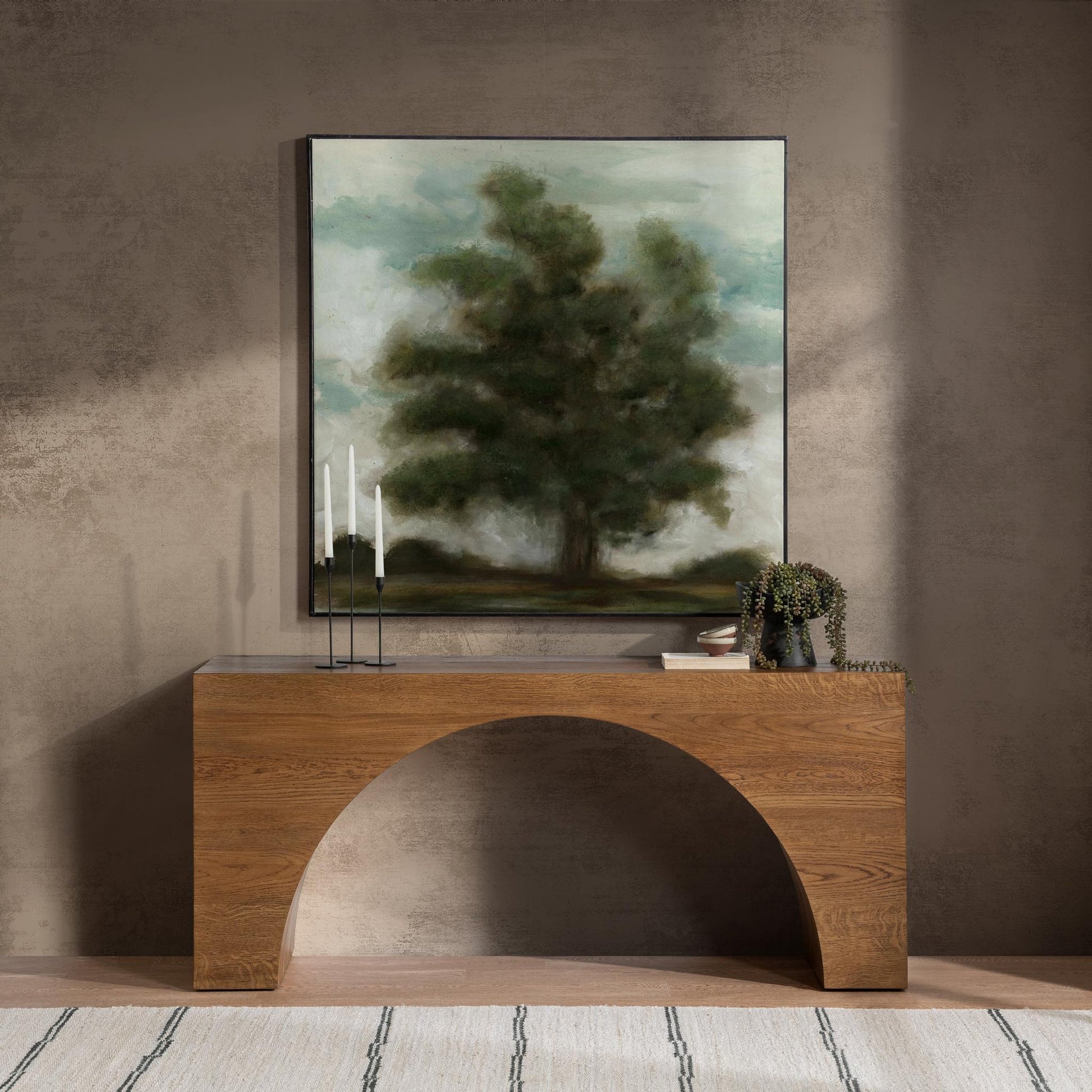 Canyon Dusk Oak Veneer Console Table Hellen Console Table Collection