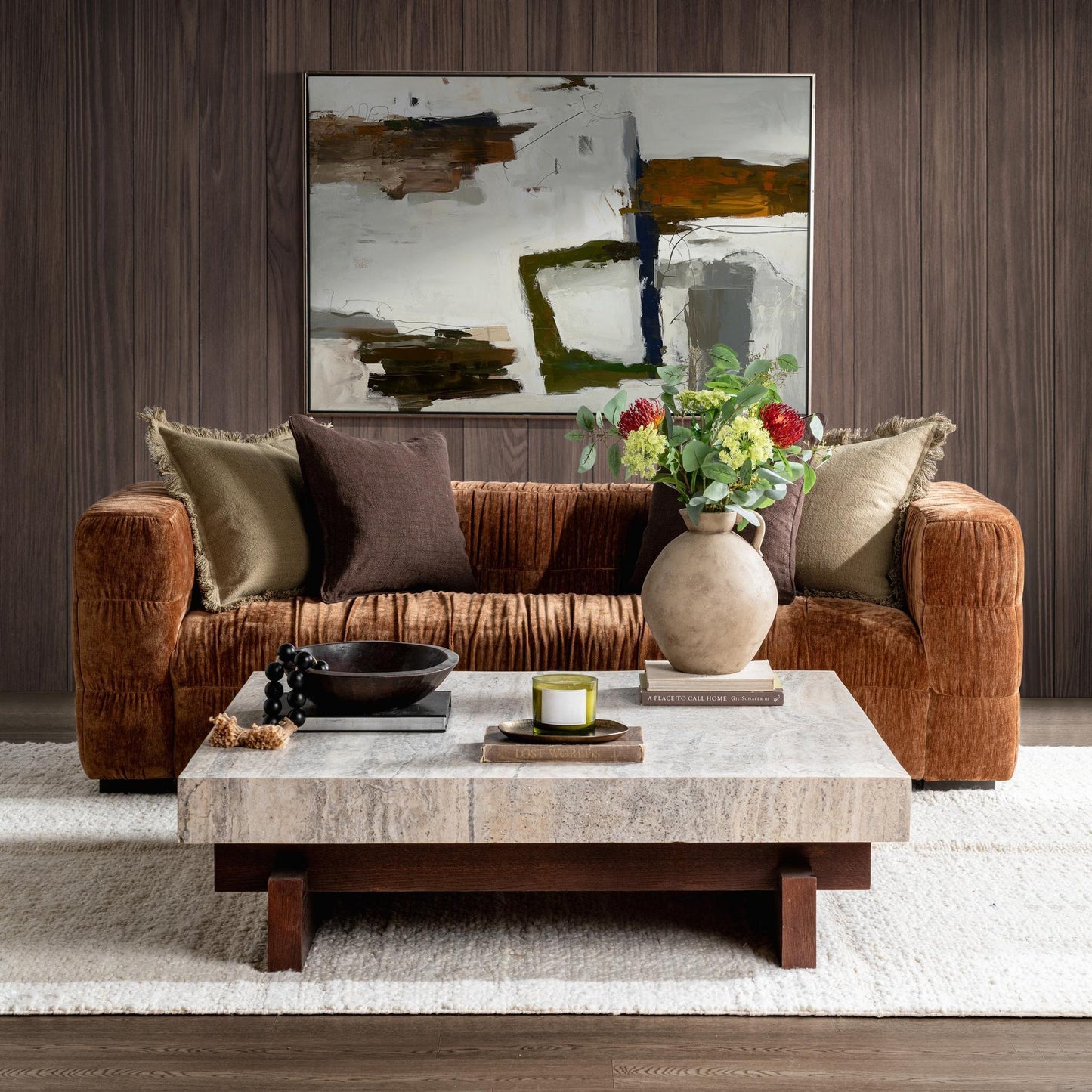 Riverstone Blend Travertine Coffee Table Alya Coffee Table Collection