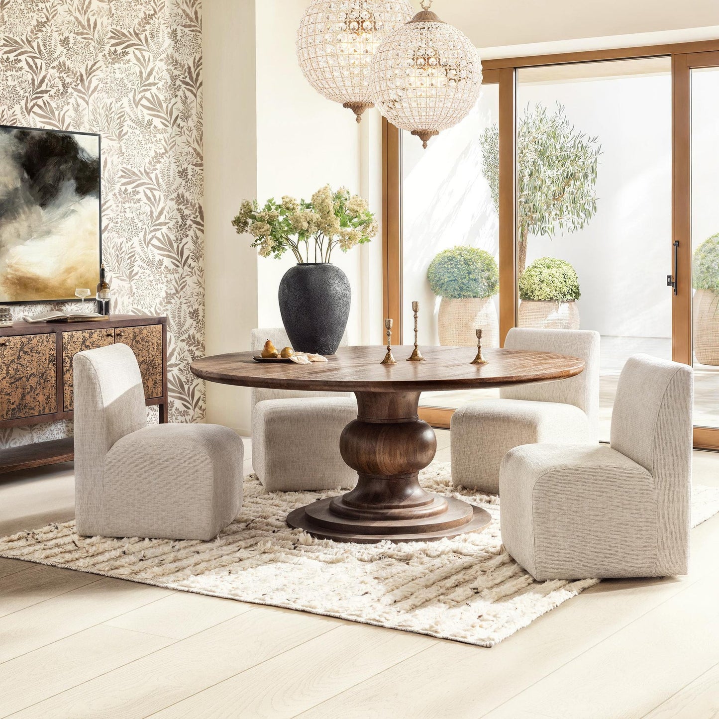 Hera Dining Table Pecan Brown