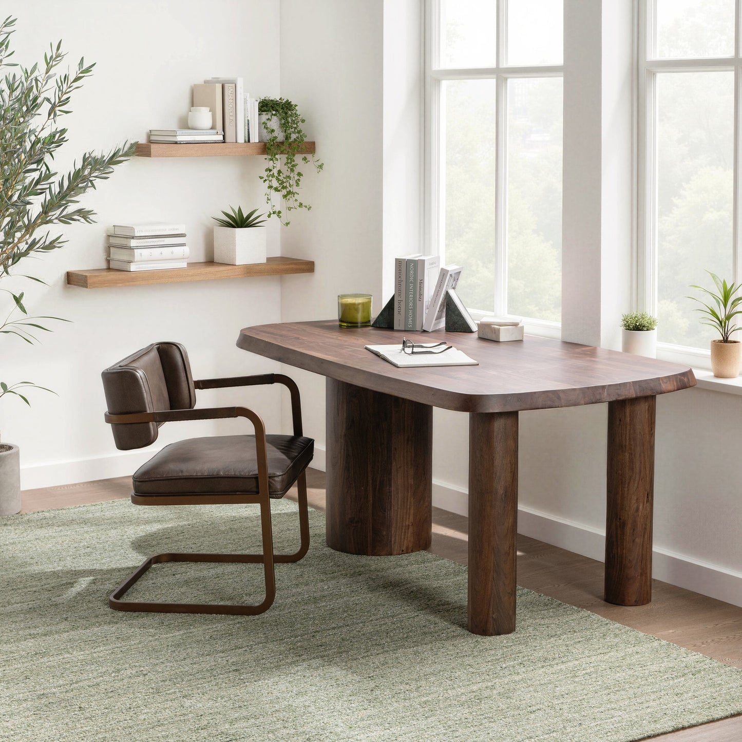 Crimson Husk Acacia Wood Desk Saunders Desk Collection