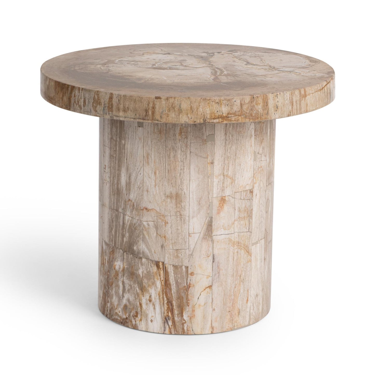 Sepia Vein Petrified Wood Accent & End Table Janelle Accent Table Collection