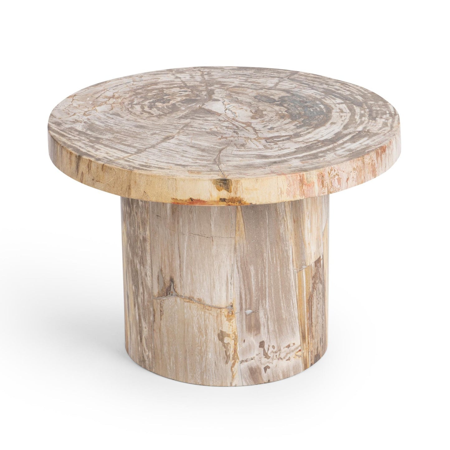 Sepia Vein Petrified Wood Accent & End Table Janelle Accent Table Collection