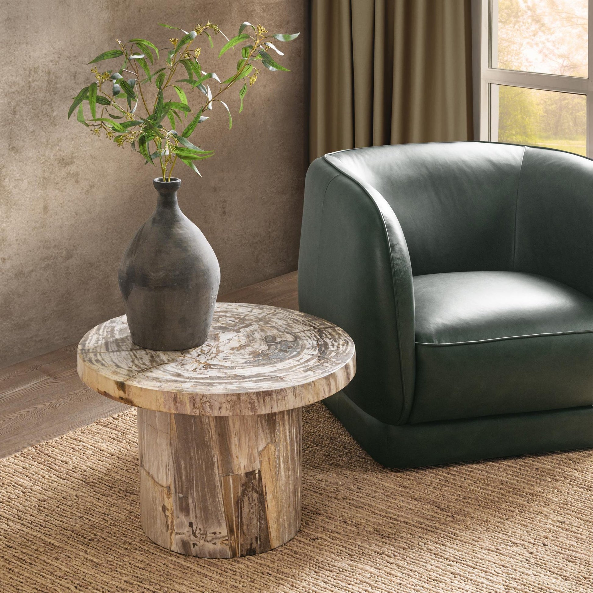 Sepia Vein Petrified Wood Accent & End Table Janelle Accent Table Collection