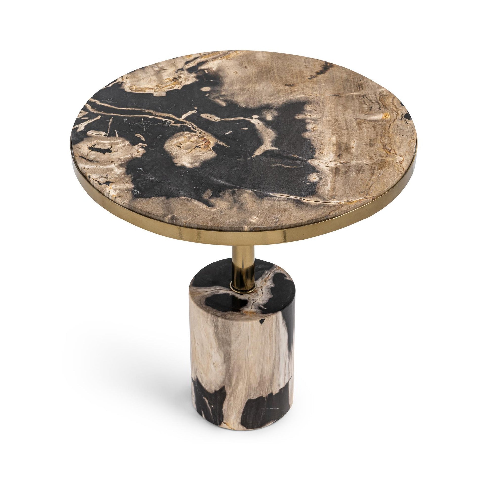 Molten Husk Petrified Wood Accent & End Table Jordyn Accent Table Collection