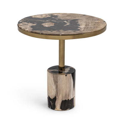 Molten Husk Petrified Wood Accent & End Table Jordyn Accent Table Collection