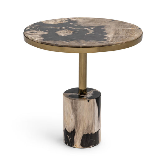 Molten Husk Petrified Wood Accent & End Table Jordyn Accent Table Collection