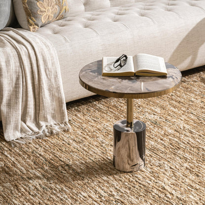 Molten Husk Petrified Wood Accent & End Table Jordyn Accent Table Collection