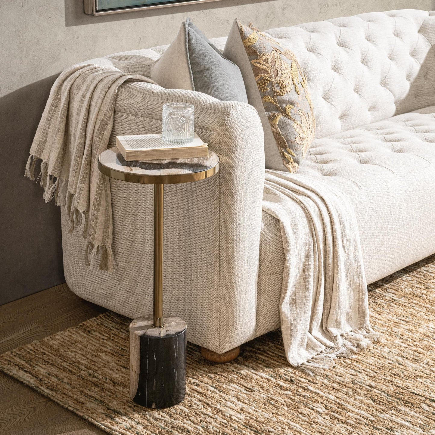 Molten Husk Petrified Wood Accent & End Table Jordyn Accent Table Collection