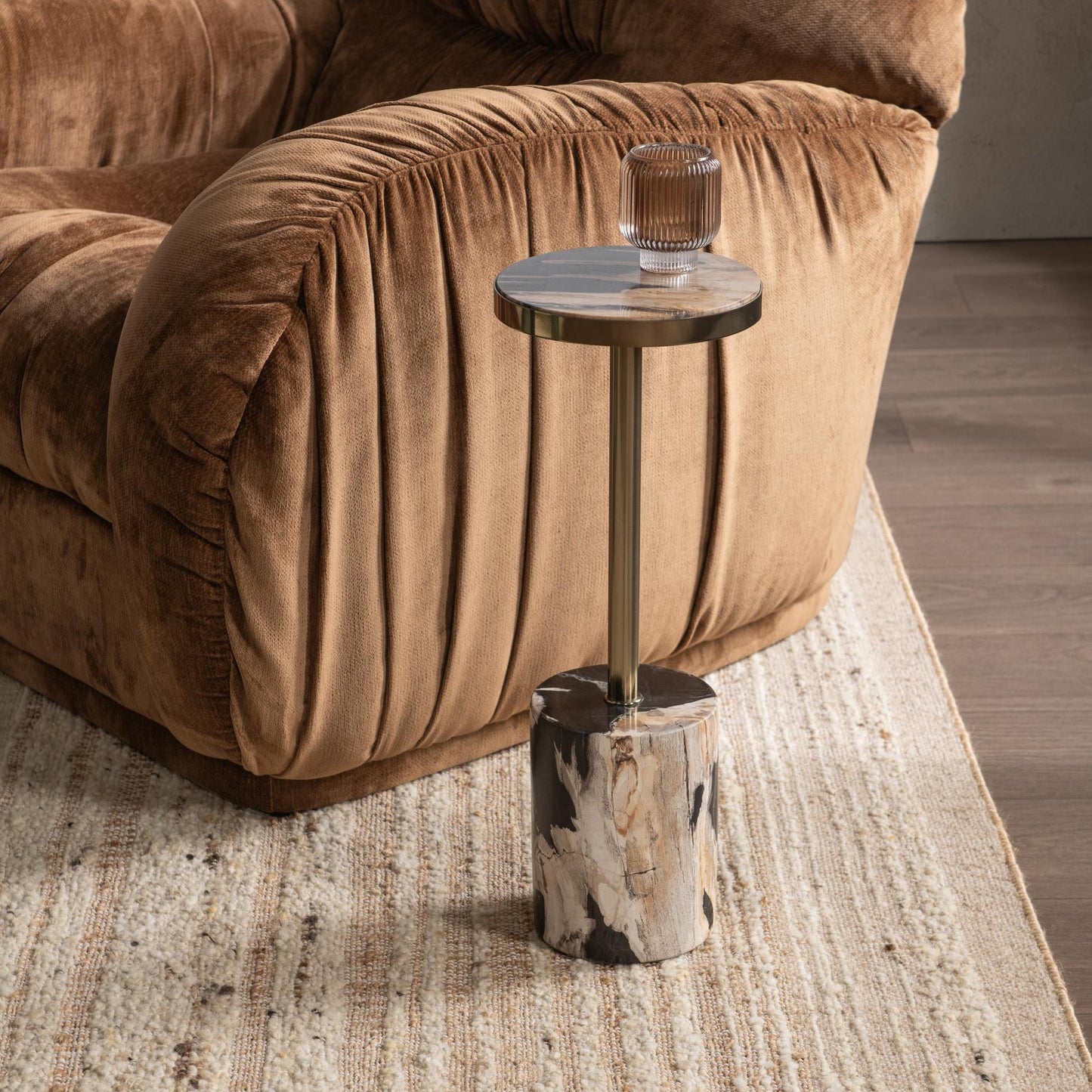 Molten Husk Petrified Wood Accent & End Table Jordyn Accent Table Collection