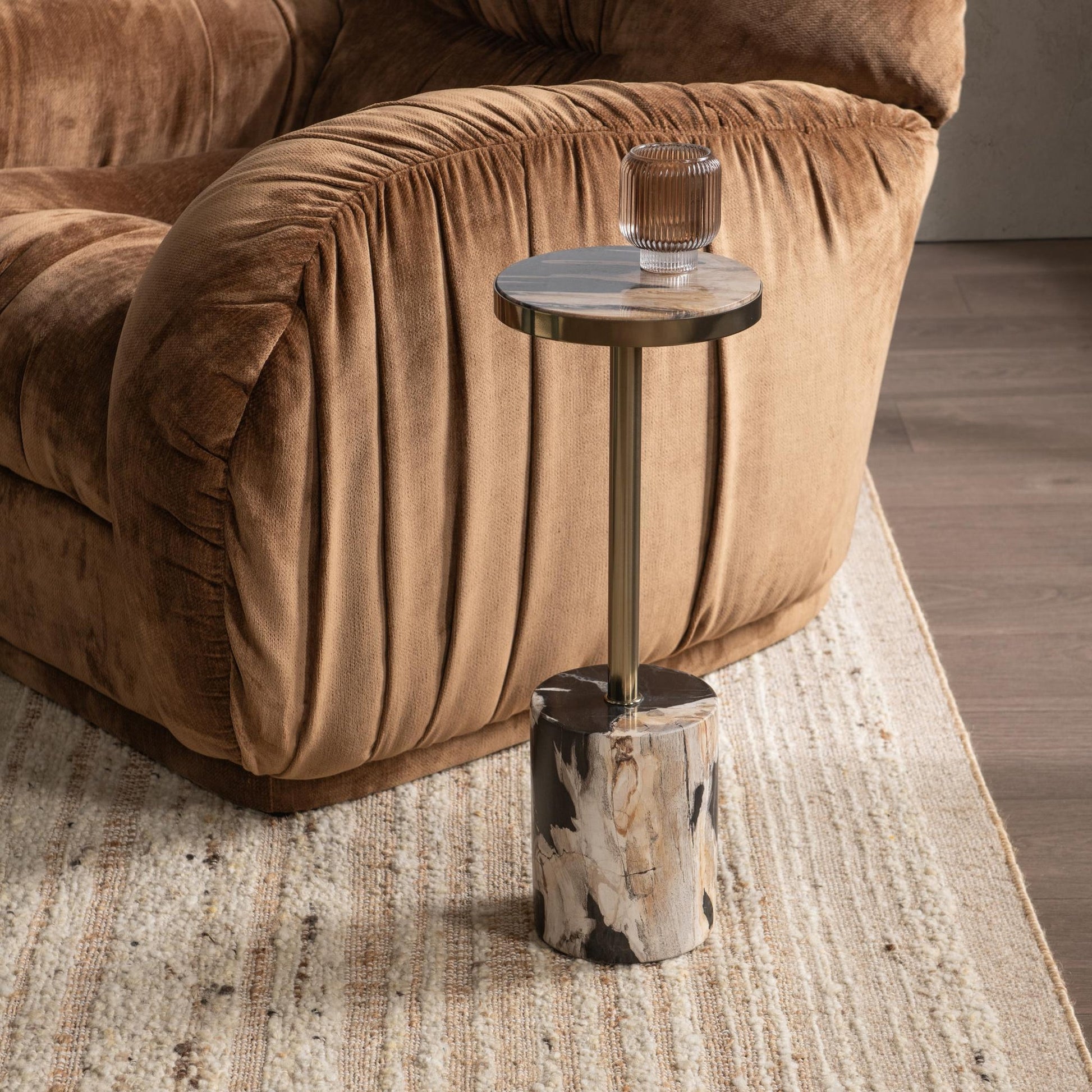 Molten Husk Petrified Wood Accent & End Table Jordyn Accent Table Collection