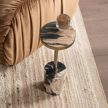 Molten Husk Petrified Wood Accent & End Table Jordyn Accent Table Collection
