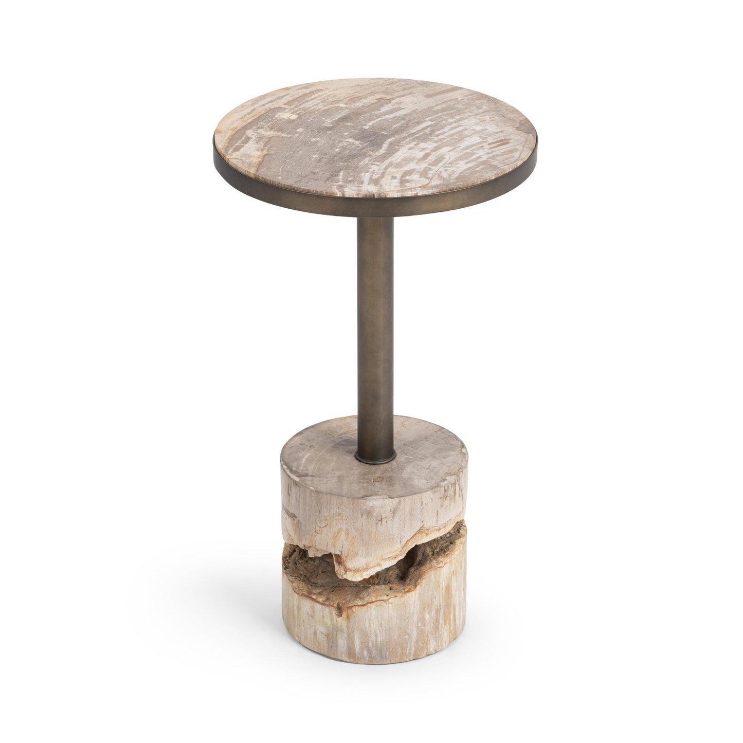 Natural Petrified Wood Accent & End Table Malta Accent Table Collection
