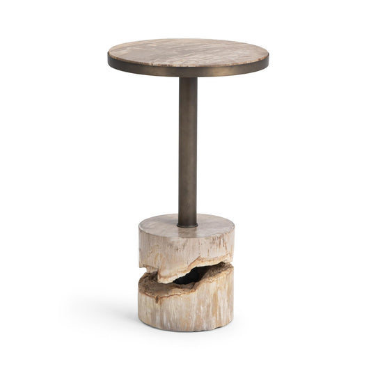 Natural Petrified Wood Accent & End Table Malta Accent Table Collection