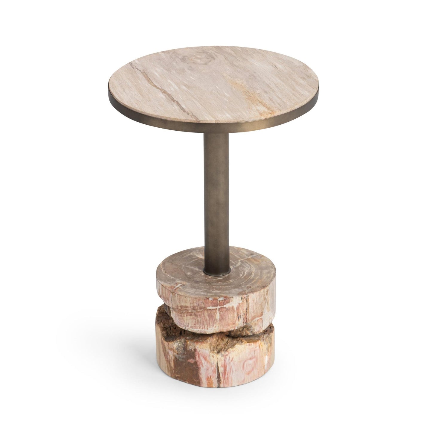 Natural Petrified Wood Accent & End Table Malta Accent Table Collection
