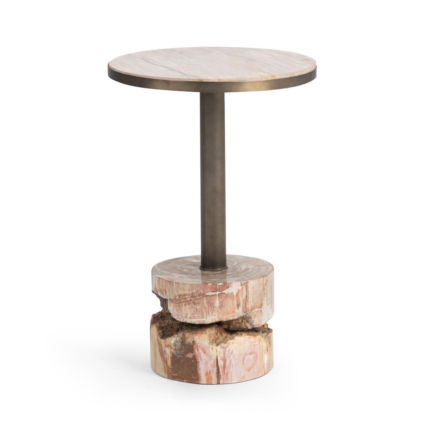 Natural Petrified Wood Accent & End Table Malta Accent Table Collection