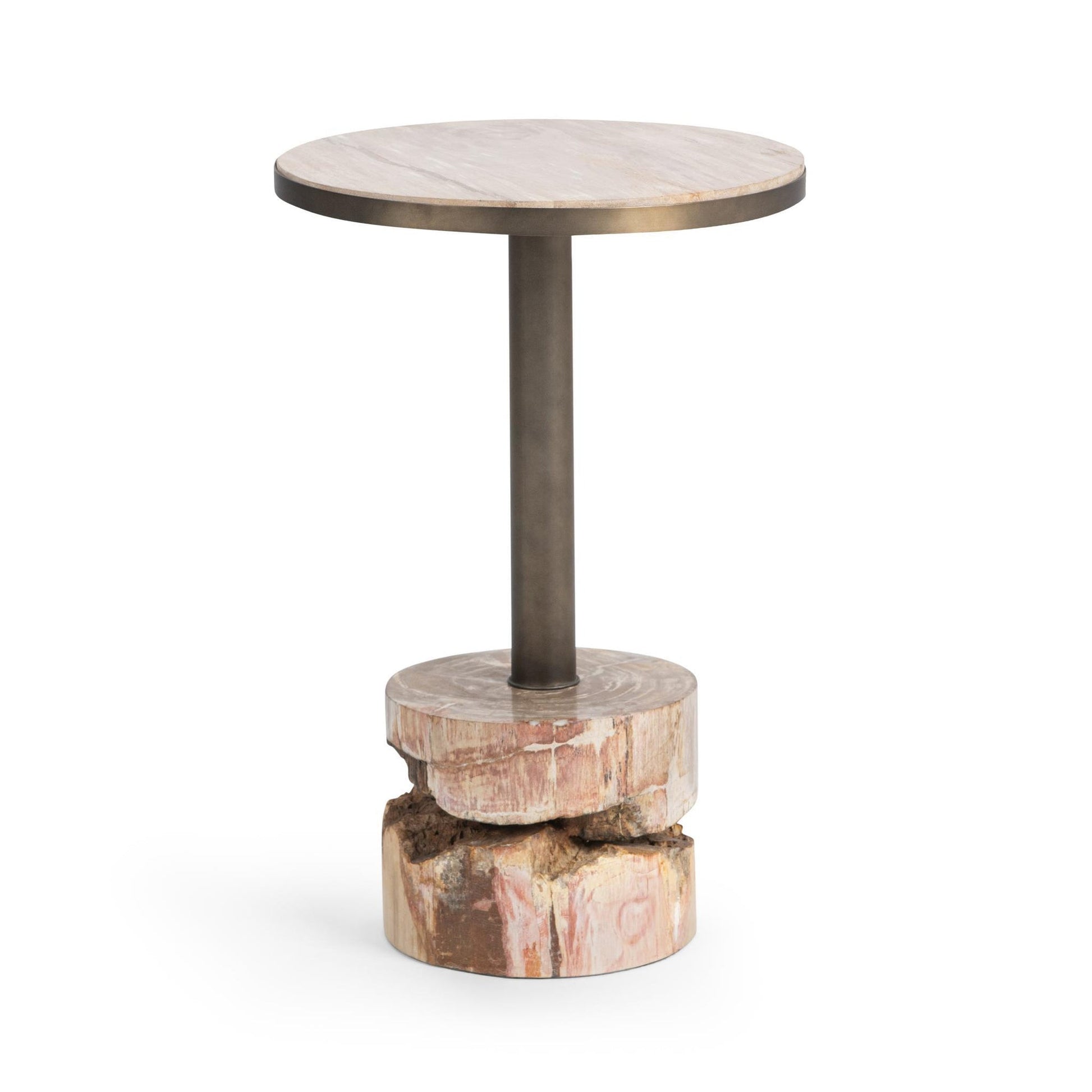 Natural Petrified Wood Accent & End Table Malta Accent Table Collection