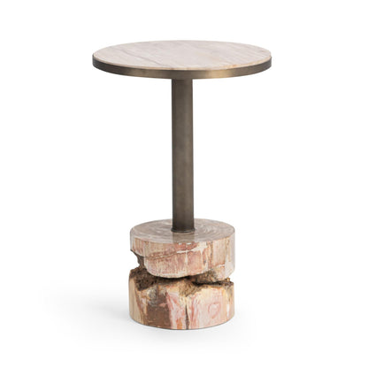 Natural Petrified Wood Accent & End Table Malta Accent Table Collection