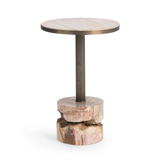 Natural Petrified Wood Accent & End Table Malta Accent Table Collection
