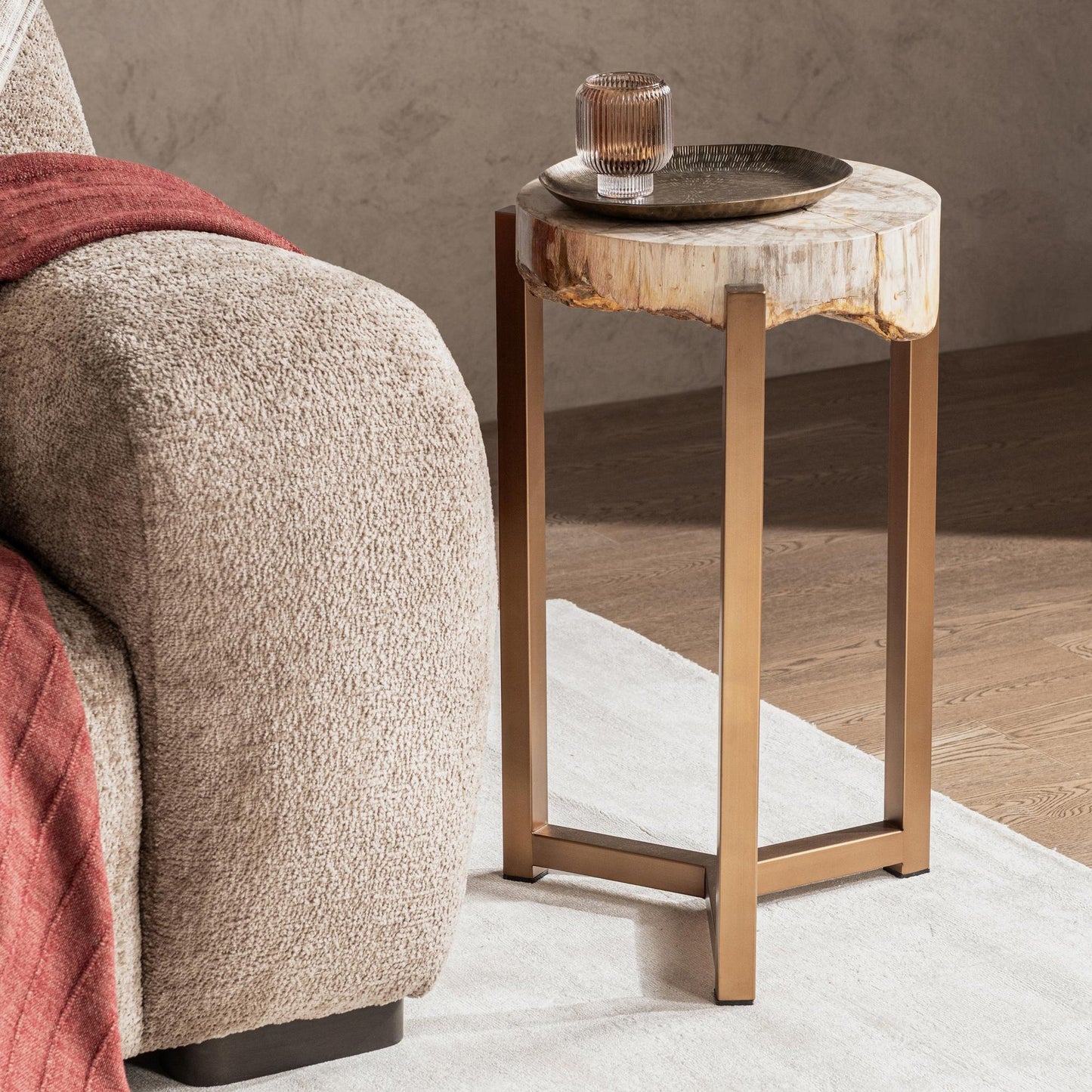 Natural Petrified Wood Accent & End Table Alliza Accent Table Collection