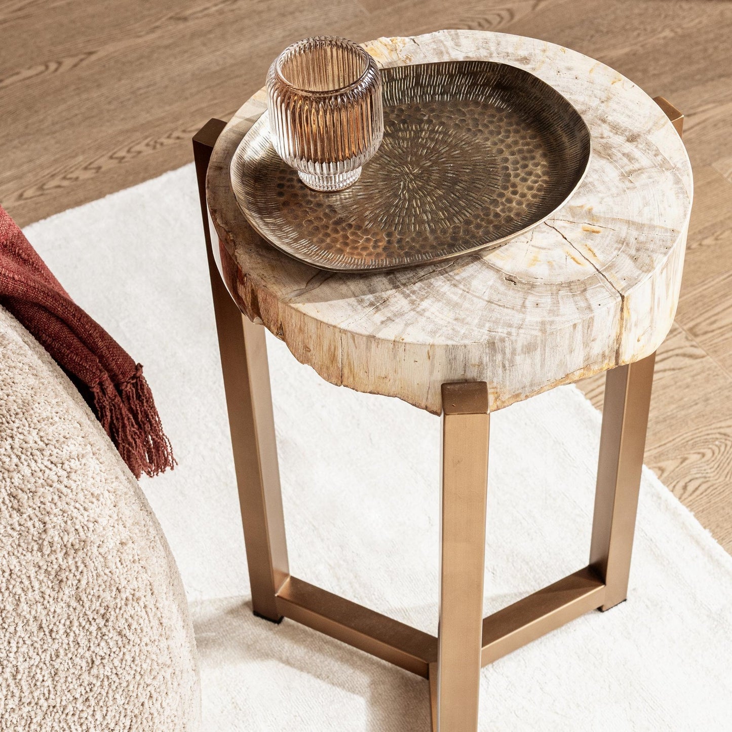 Natural Petrified Wood Accent & End Table Alliza Accent Table Collection