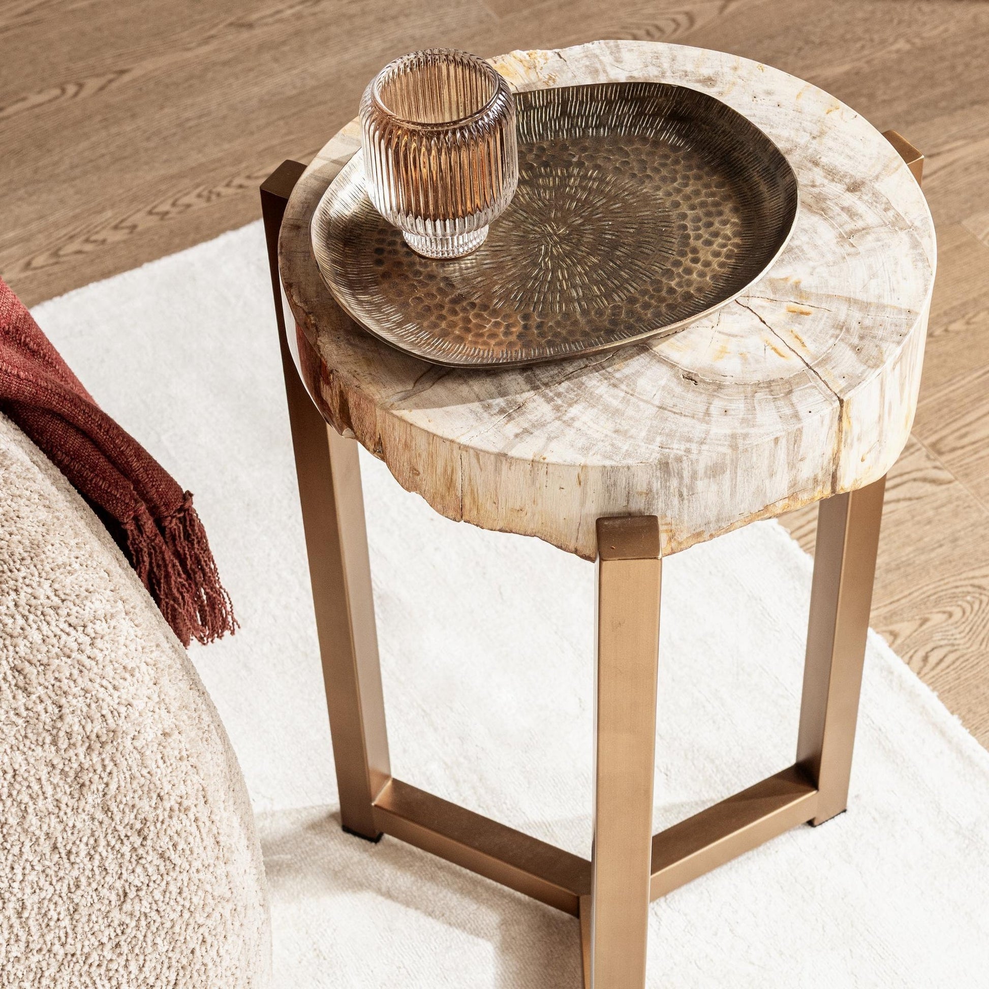 Natural Petrified Wood Accent & End Table Alliza Accent Table Collection